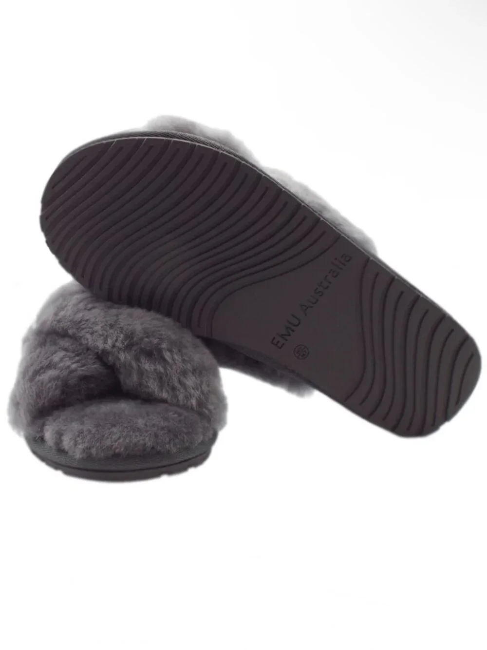 Kids 2 EMU Australia Mayberry Slippers Charcoal Gray Sheepskin K2 T12176 Fuzzy
